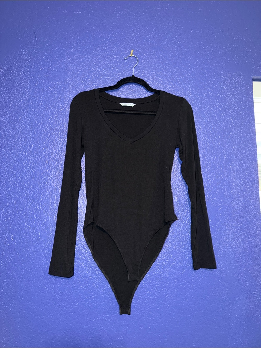 Long Sleeve V-Neck Black Bodysuit